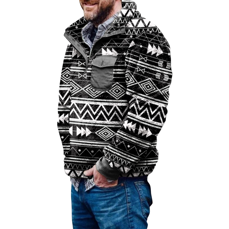 2021 Autumn/Winter New Men's Checkered Double sided Cardigan Sweater Fashion Plush jacket_voghion.com