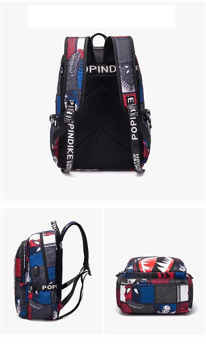 Elementary Bookbag Travel Rucksack Cartoon Shark Print Primary School Student Satchel Backpack Mochila Infantil_voghion.com