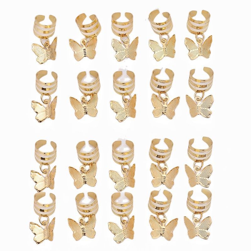 Stilvolle und einfache Schmetterlings-Haarspangen aus Metall, geometrische offene Haarsets zum Flechten und für Dreadlocks_voghion.com