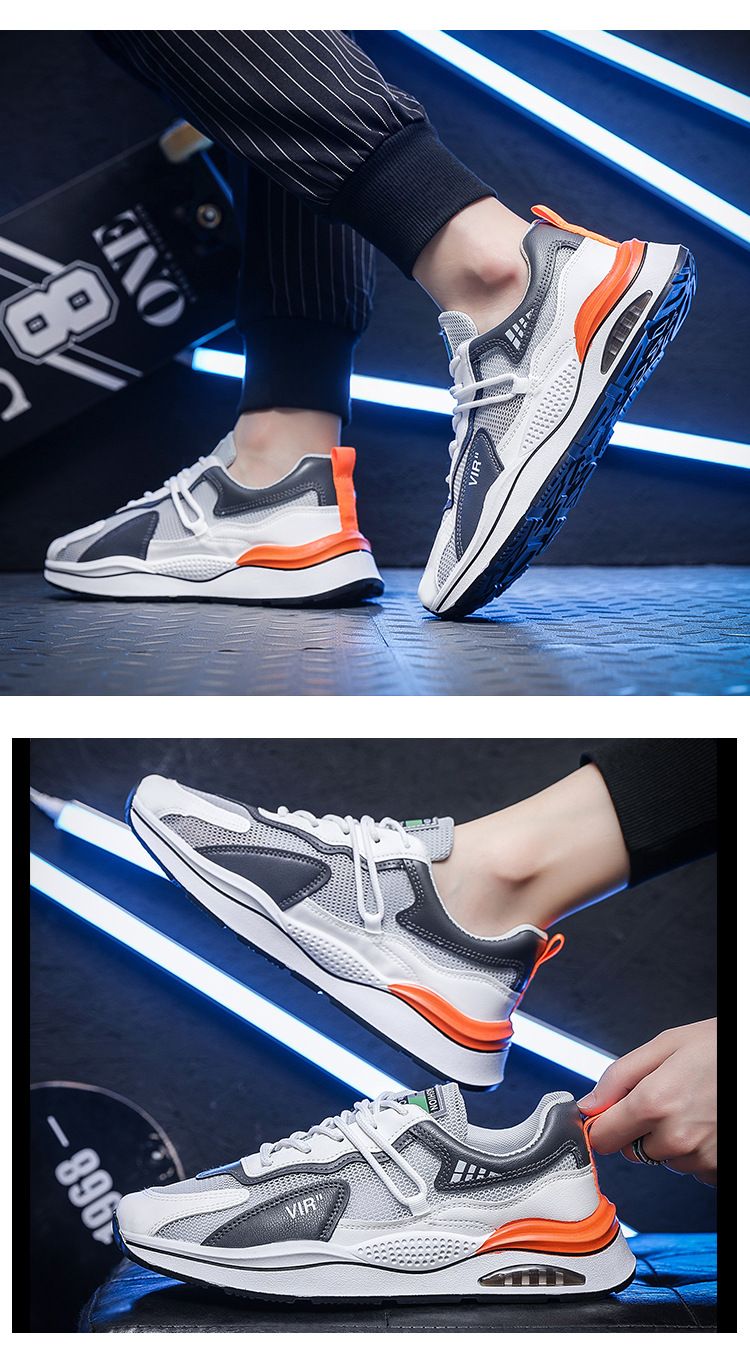 Sommer Atmungsaktives Mesh Sport Herren Trendy Vielseitig Höhe Erhöhend Weiß Laufen Casual Dad Schuhe_voghion.com