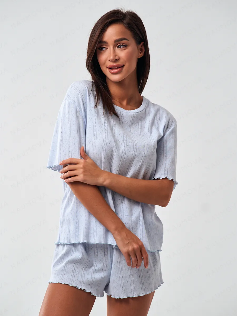 Women's Pajamas Set, Short-sleeved Shorts, Home Two-piece Loungewear, Comfortable And Breathable_voghion.com