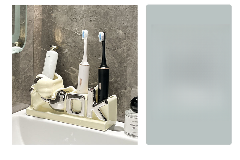 Nordic Kein Bohren Elektrische Zahnbürste Mundwasser Halter Kaninchen Zahn Tasse Rack Lagerung Badezimmer_voghion.com