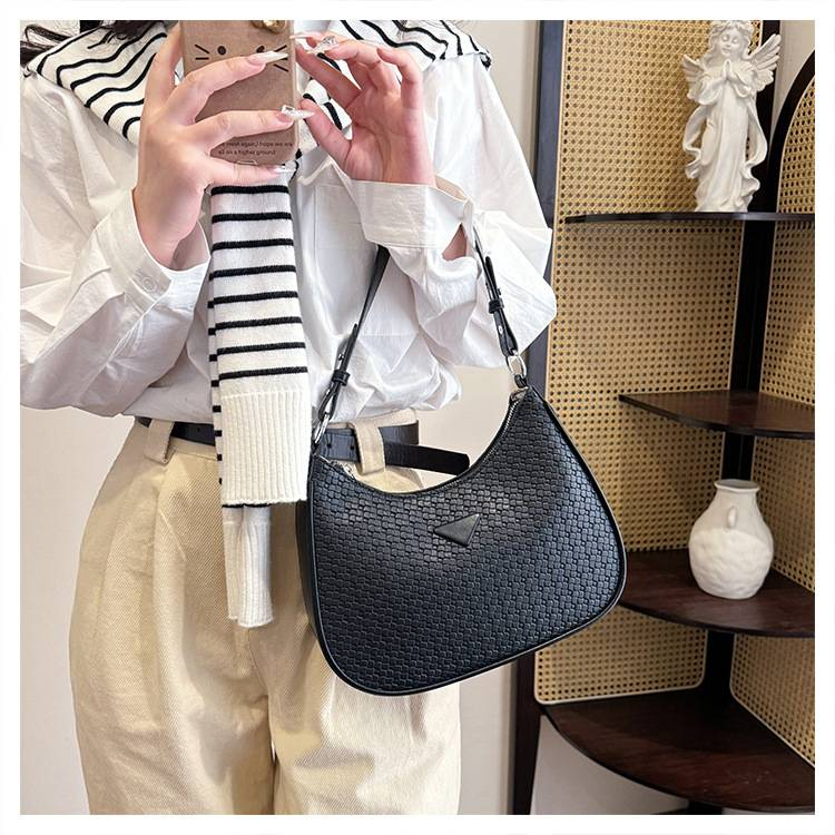 Evropská a americká módní retro kabelka přes jedno rameno, dámská, nová, tkaná, ležérní, módní taška přes rameno z bavlny_voghion.com