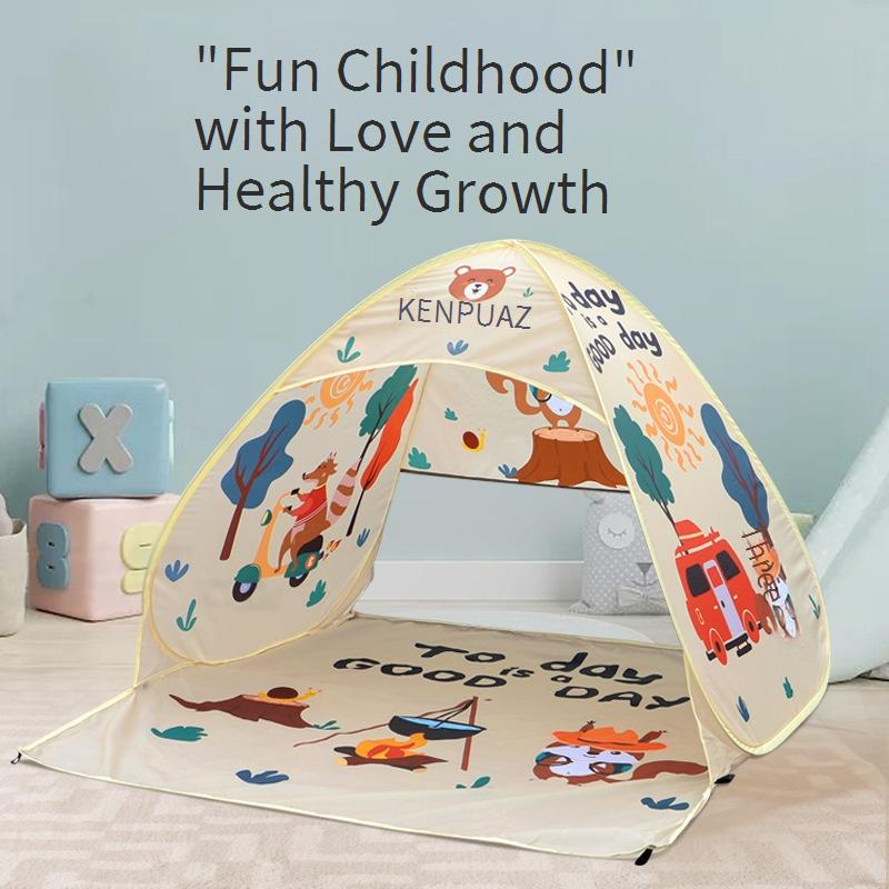 Tenda da gioco per bambini con design a forma di scoiattolo, riparo solare portatile per uso interno ed esterno, protezione UV, zanzariera_voghion.com