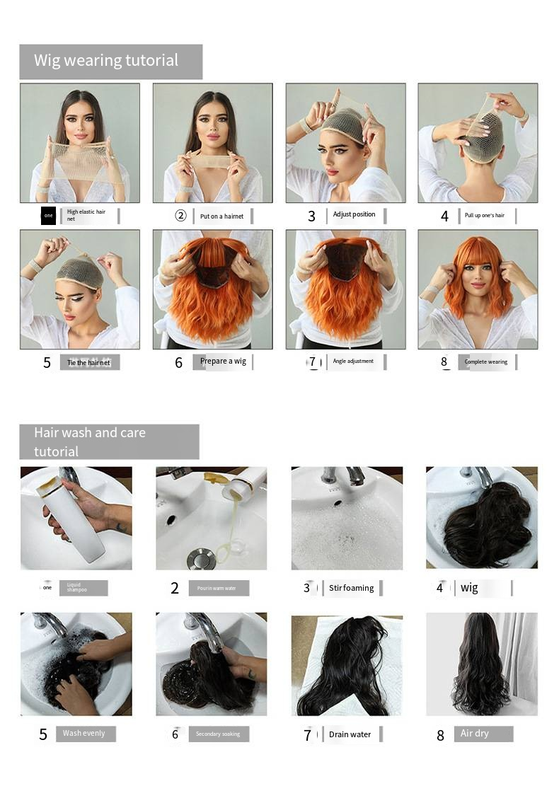 Parrucca da donna castana, lunga e riccia, con parrucca intera ondulata e soffice_voghion.com