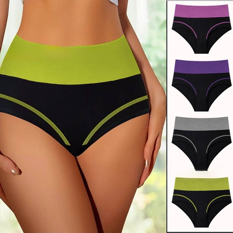 Unterwäsche & Nachtwäsche Kontrastfarbe Hohe Taille Sexy Unterwäsche Körperformung Bauch Slips Mode Sport Yoga_voghion.com