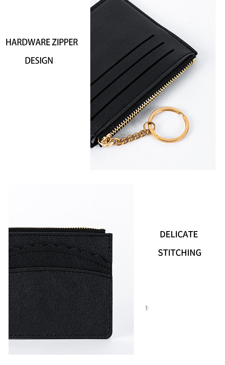 Kartenetuis für Damen, Kartentasche mit mehreren Kartenfächern, leicht zu tragen, einfarbige Spitze, frisches Münzgeldbörse für Studentenbusse_voghion.com