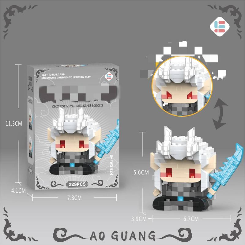 Nezha Aobing Anime Bambola dei cartoni animati che circonda i giocattoli da costruzione compatibili con le particelle Lego, ornamenti regalo per bambini_voghion.com