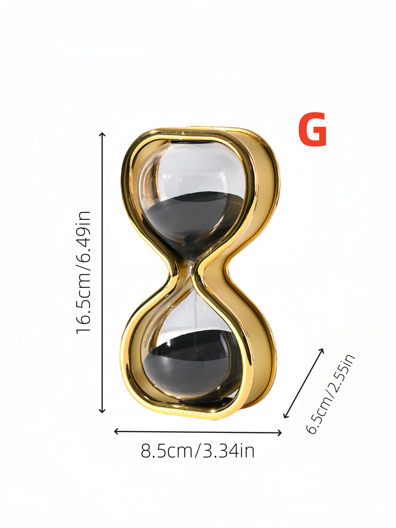 1pc Kreatives Design Glas Sanduhr Einfachen Stil Gold Und Silber Doppel Form Timer Ornament Dekoration Sanduhr_voghion.com