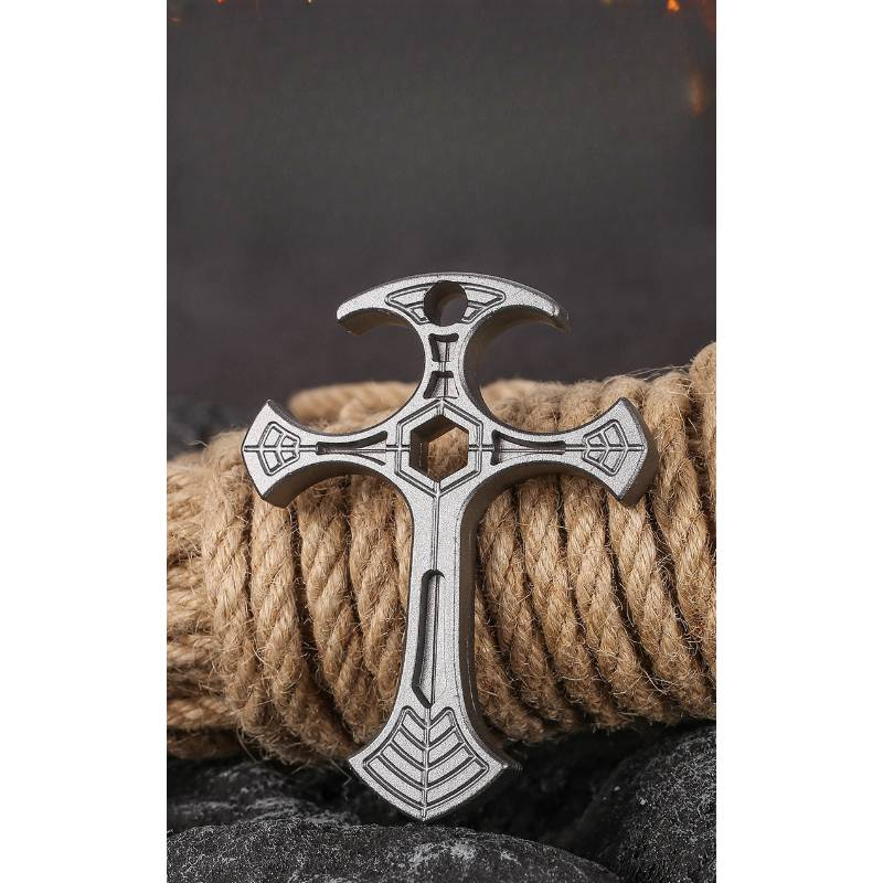 Zinklegierung Fingerloser Schlagring Kreuz Fingerloser Schlagring 6*8*1 Cm Geeignet Zur Selbstverteidigung_voghion.com