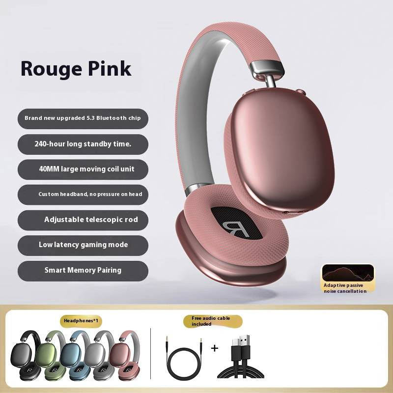 Wireless Bluetooth Headphones Over Ear, 50H Playtime, Hi-Fi Stereo Sound, Noise Cancelling For Music/Gaming, Lightweight Comfort Fit_voghion.com