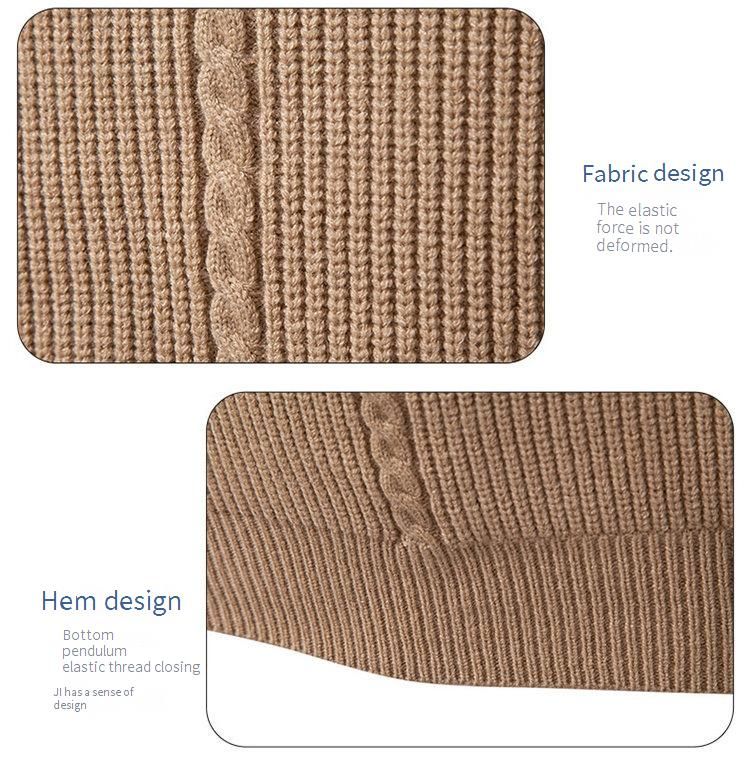 Men's Thick Knit Half-Zip Sweater - Oversized Casual Pullover For Autumn & Winter - Breathable Stretch Fabric (M-4XL, Multiple Colors)_voghion.com