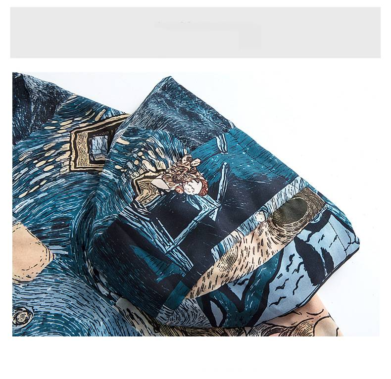 Giacca con cappuccio versatile con stampa retrò e revers in jacquard da uomo - Tessuto elasticizzato in quattro direzioni, vestibilità ampia, abbigliamento casual da strada per primavera e autunno_voghion.com