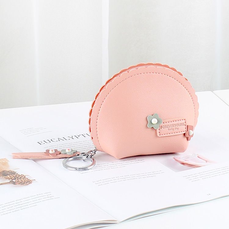 Cute Women's Handheld Mini Simple Key Bag Integrated Zipper Waterproof Coin Purse_voghion.com