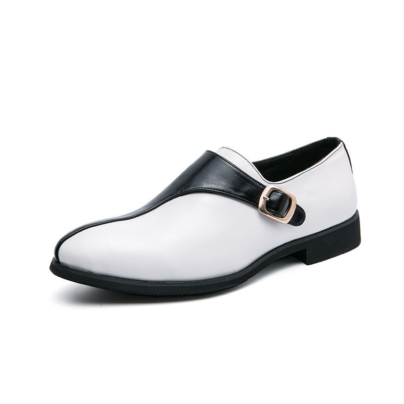 Tüm Mevsimlere Uygun Moda Sokak Şık Patchwork Yumuşak Taban Büyük Beden Erkek Günlük Düz İngiliz Tarzı Küçük Deri Ayakkabılar_voghion.com