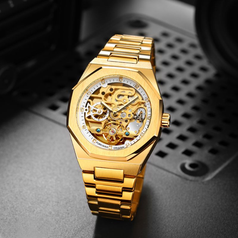 Men's Automatic Mechanical Watch With Luminous Hands, Three Subdials, And Day Display - Stainless Steel Band Six Pin Week Steel Belt Mechanical Watch_voghion.com