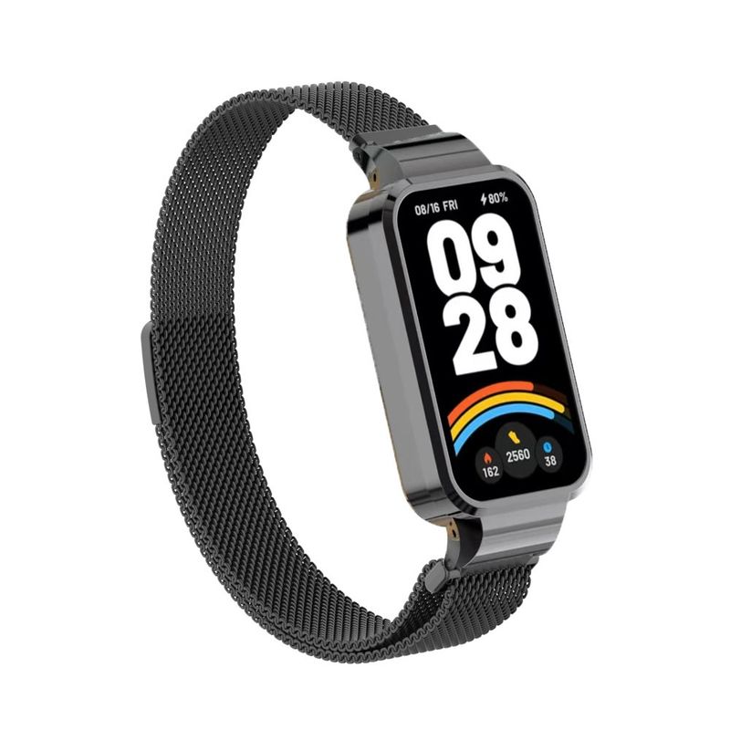 Pasek Milanese do Xiaomi Band 9 Active Metalowa pętla Bransoleta z etui Stal nierdzewna Pasek na nadgarstek do Xiaomi Smart Band 9 Active_voghion.com