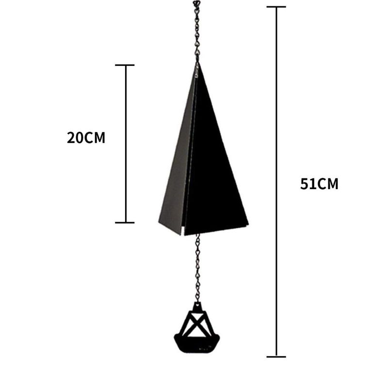【 Tasso di recensione positiva del 90% 】 Campanello a vento creativo a forma di triangolo, decorazione per cortile, suono di campana, tubo di ferro in metallo_voghion.com
