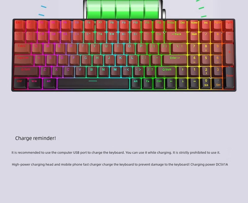 Clavier numérique Heiji Snake DK100RGB, kit Bluetooth, trois modes, sans fil 2,4 GHz, filaire, personnalisé, pour jeux électroniques et sports_voghion.com