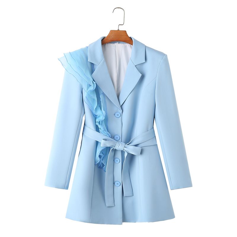 Women's clothing 2024 autumn new collection spliced organza jacket suit_voghion.com