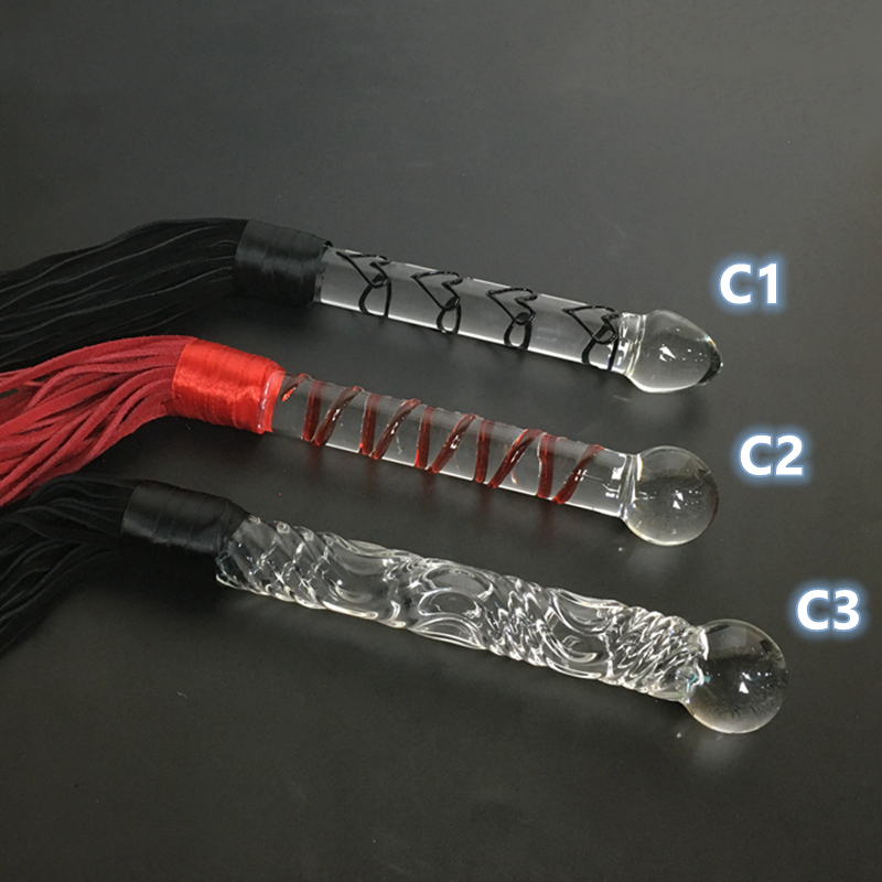 Dildo Echt Kristal Leer Flogger Glazen Zweep Sex Zweep G-spot Anale Kraal Lederen Gereedschap Terughoudendheid Bdsm Seks_voghion.com