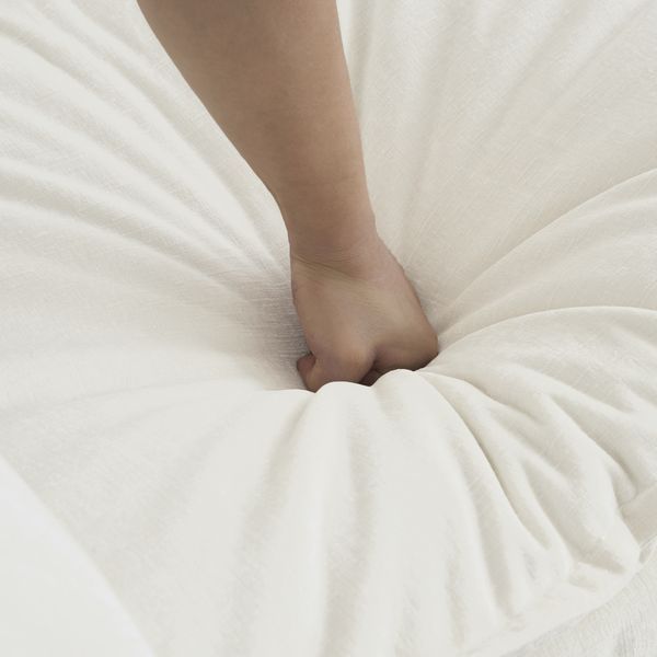 Comfy Deep Single Seat Sofa Upholstered Reading Armchair Living Room Chair White Chenille Fabric , 1 Toss Pillow_voghion.com