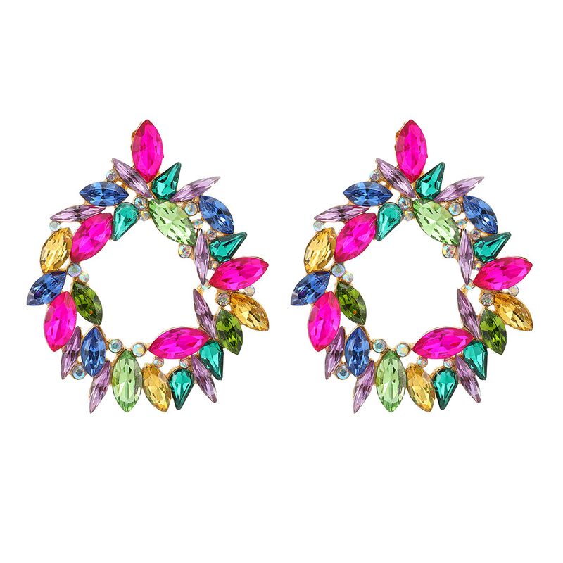 Big earrings horse eye glass diamond luxury earrings female temperament fashion jewelry_voghion.com