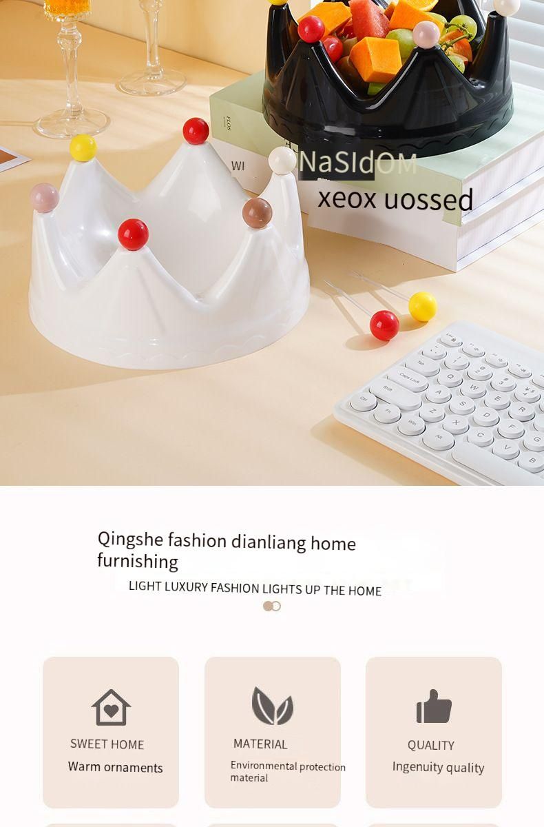 Minimalistischer hochwertiger Couchtisch für Zuhause, Obst, hochwertiger Wohnzimmer-Süßigkeitenteller, Kronendesign_voghion.com