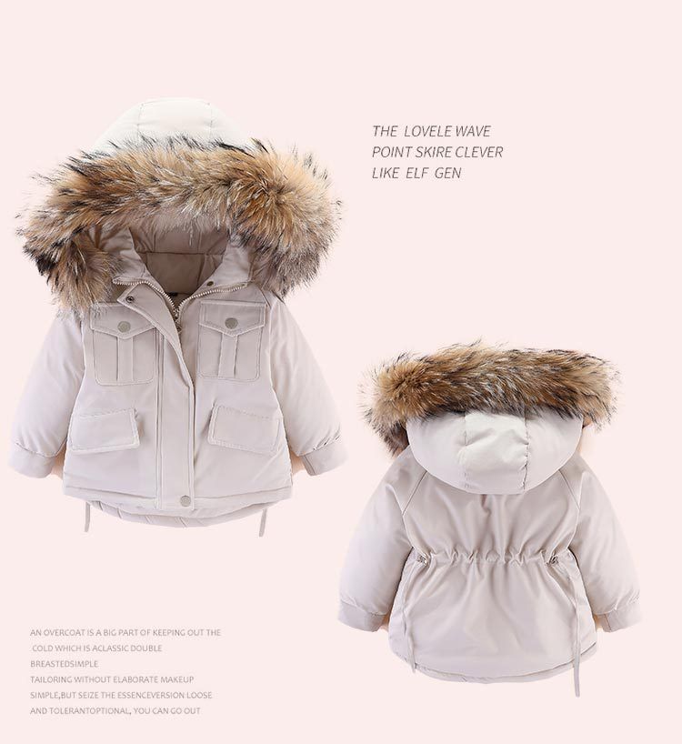 Premium Baby Down Jacket Set – Luxe Fur Hooded Coat & Pants (80-110cm, 80% White Duck Down, 5 Stylish Colors, Korean Trendy Design)_voghion.com