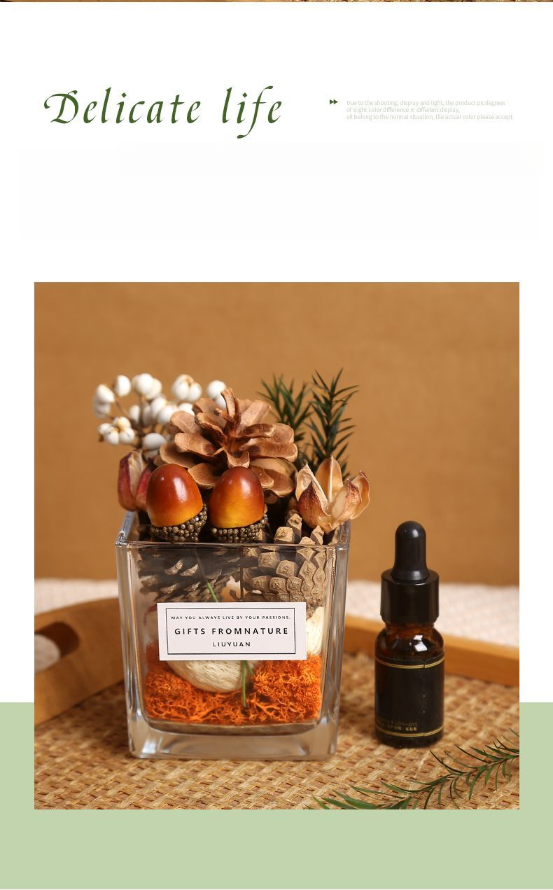 Zimt Flammenlose Aromatherapie Ätherisches Öl Home Getrocknete Blume Ornament Schlafzimmer Badezimmer Lang anhaltende Duft Vase_voghion.com