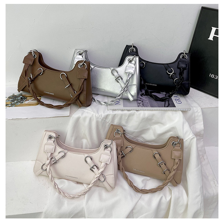 Produttori all'ingrosso 2023 nuova borsa da donna sotto le ascelle tinta unita borsa a tracolla portatile con texture di moda borsa a tracolla portatile dal design di nicchia_voghion.com