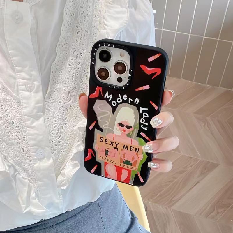 Casetify Collaboration Mirror Phone Case 11 Max Modern Girl 12/13 Pro Light XR 7 8P_voghion.com