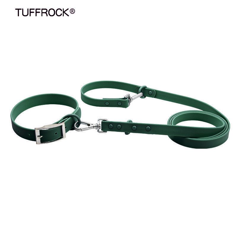 PVC-wasserdichtes Hundehalsband, weiche, silikonartige Doppelkopf-Leine für Haustiere_voghion.com