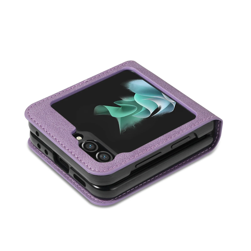Z Flip5 Flip4 Husa portofel din piele pentru Samsung Galaxy Z Flip 5 4 3 5G Suport card de lux Geanta telefon Flip Book Cover Funda Etui_voghion.com