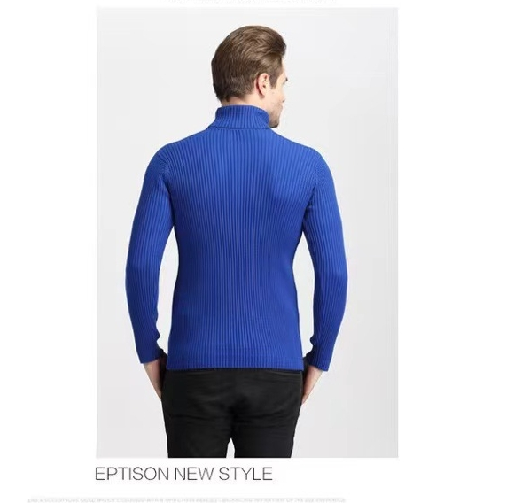 Heren herfst- en winternieuwe gebreide trui, modieus en warm, effen kleur trui, slim fit trui, basistrui_voghion.com