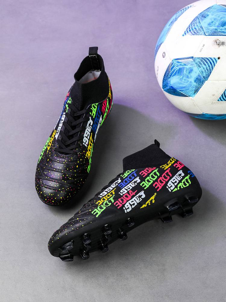 Fußballschuhe High Top Training Jugend Fußballschuhe Kinder Fußballschuhe Schwarz_voghion.com