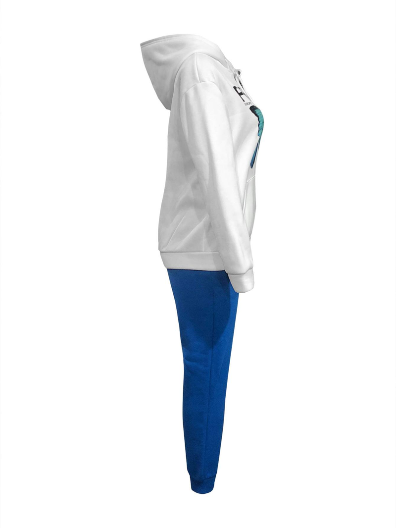 Plus Size Herfst & Winter Letter Print Color Block Hooded Sweatshirt Set Dagelijks Casual Lange Mouw Vrouwelijke Trainingspak Set_voghion.com