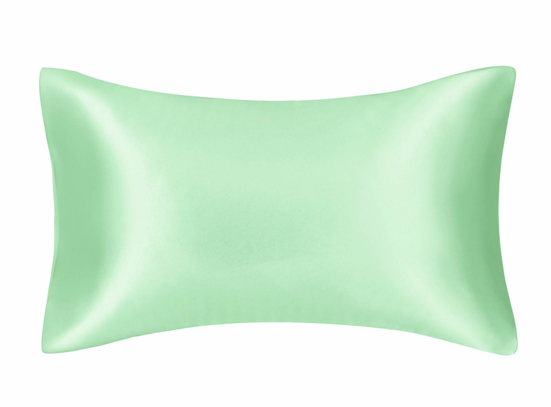Solid Color Satin-Like Pillowcase - Silk Feel Zipper Closure (Breathable & Hypoallergenic Luxury Bedding Accessory Modern Home Decor)_voghion.com