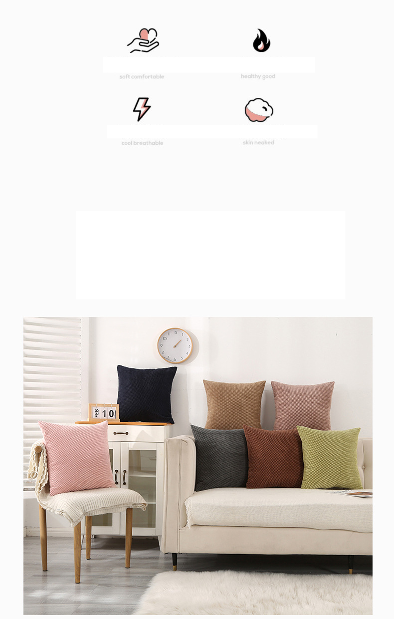 Housse de coussin à pois 3D (12 couleurs)_voghion.com