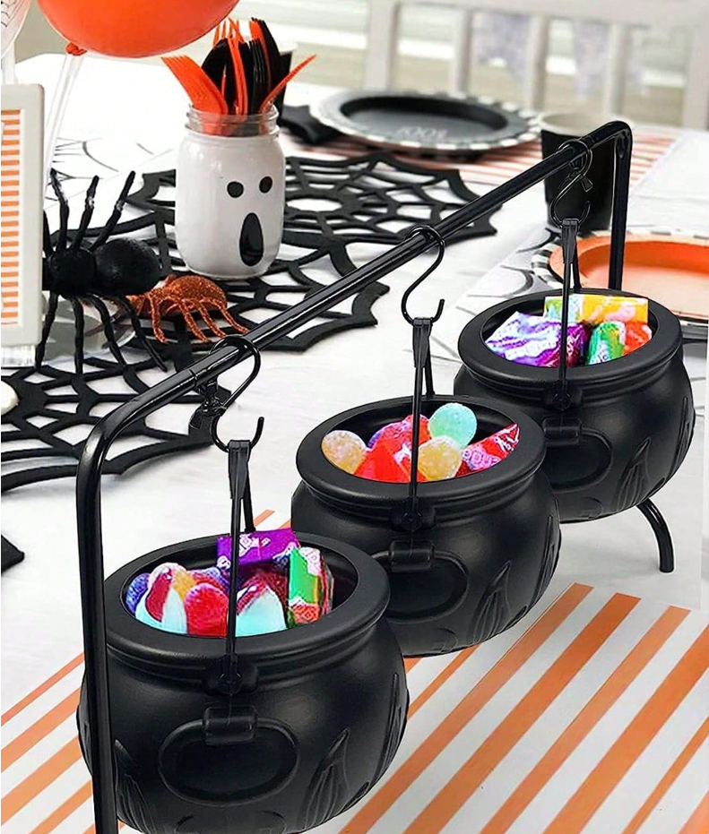 Halloween Candy Jar Dance Party Dekoartikel, Halloween Requisite, Schwarzes Glas, Kleine Hexe, Handeimer für Kinder_voghion.com