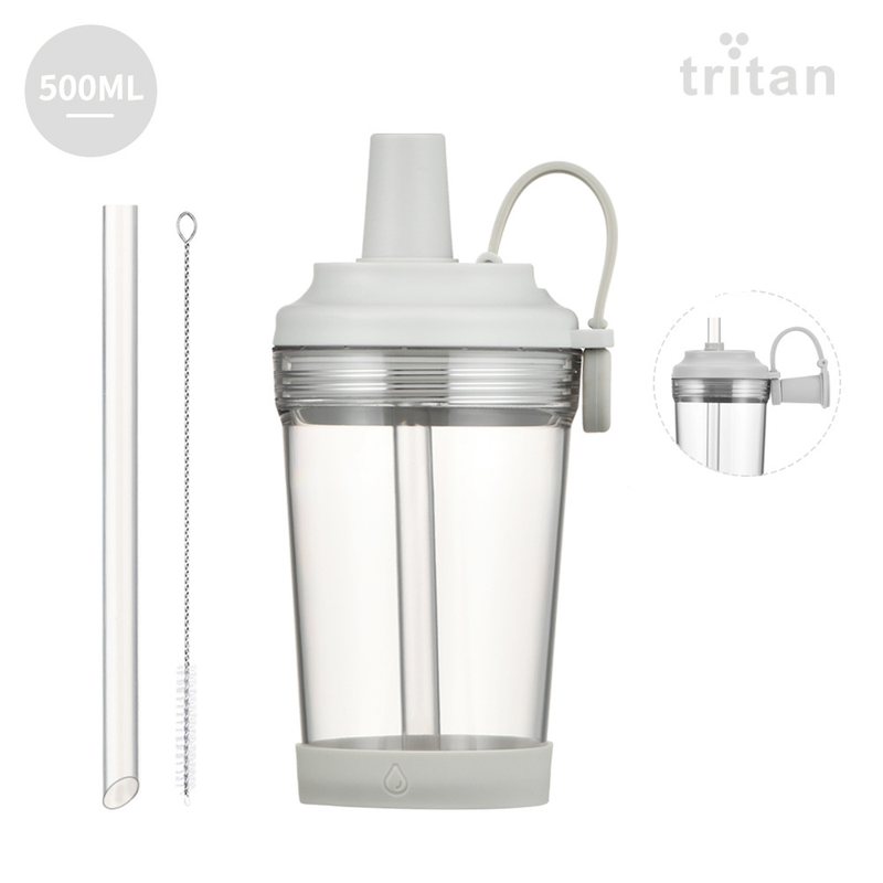 Bouteilles d'eau neuves de 500 ml avec paille en Tritan et grands trous pour thé au lait perlé, gobelet à eau portable avec poignée magnétique BOBA_voghion.com