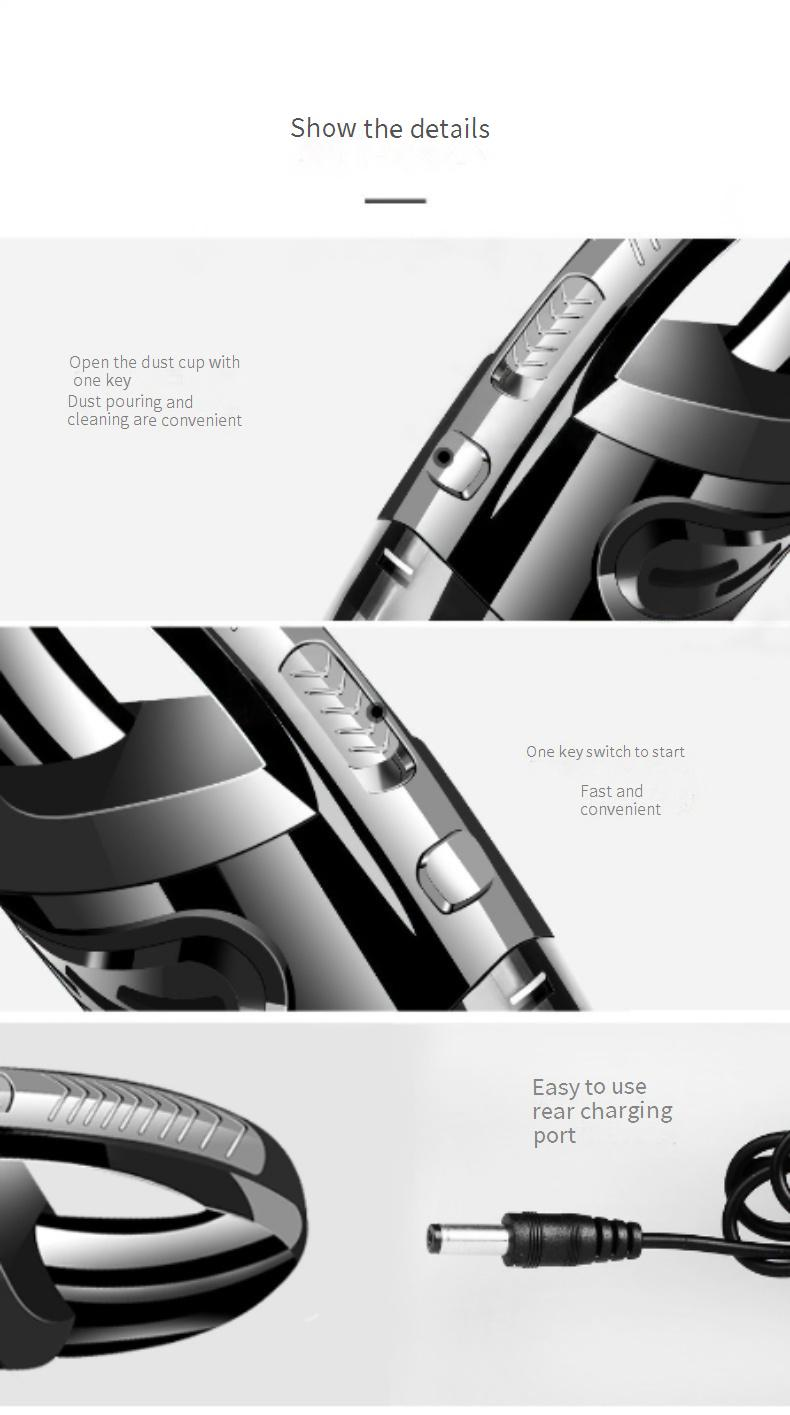 Powerful Cordless Handheld Vacuum Cleaner For Home & Car, Wet/Dry Cleaning, USB/US/UK/EU Charging Options, 6000PA Suction, 7.4V Rechargeable_voghion.com