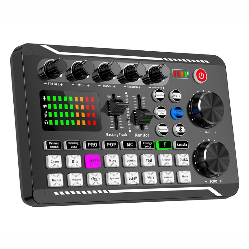 F998/V8S Sound Card Microphone Sound Mixer Live Sound Card Mixer Board Sound Card Audio Mixing Console Amplifier_voghion.com