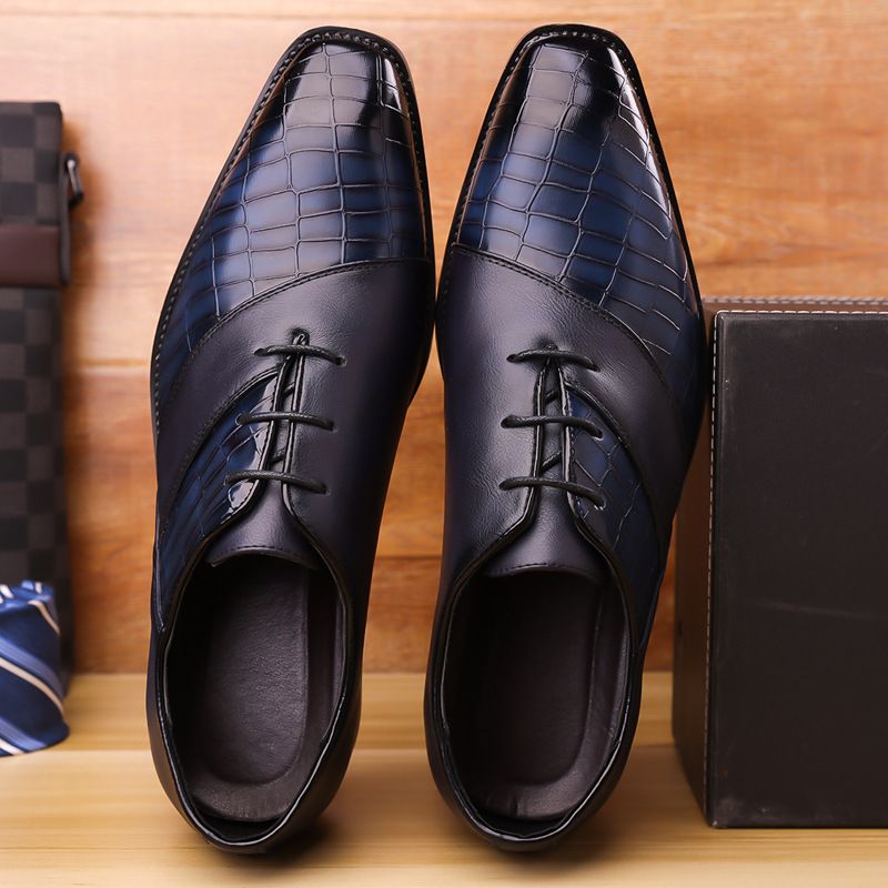 Suitable For All Seasons British Style Men's Business Formal Casual Leather Pointed Toe Trendy Shoes For Men_voghion.com