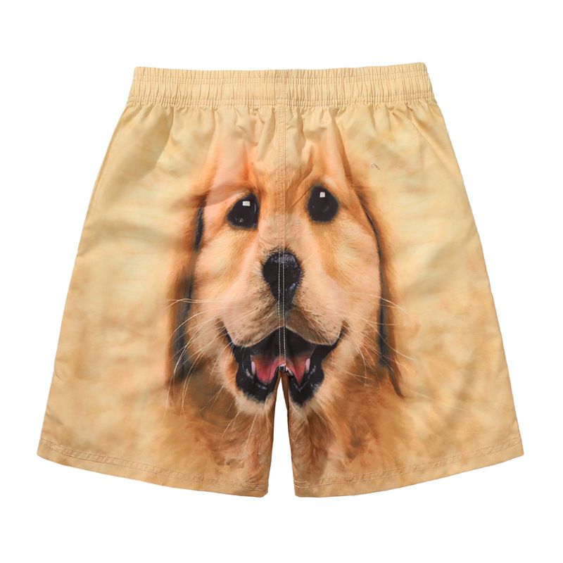 Nuovi pantaloncini da spiaggia ad asciugatura rapida per uomo, pantaloncini estivi da bagno 4/5 di lunghezza con stampa di animali dei cartoni animati 3D_voghion.com