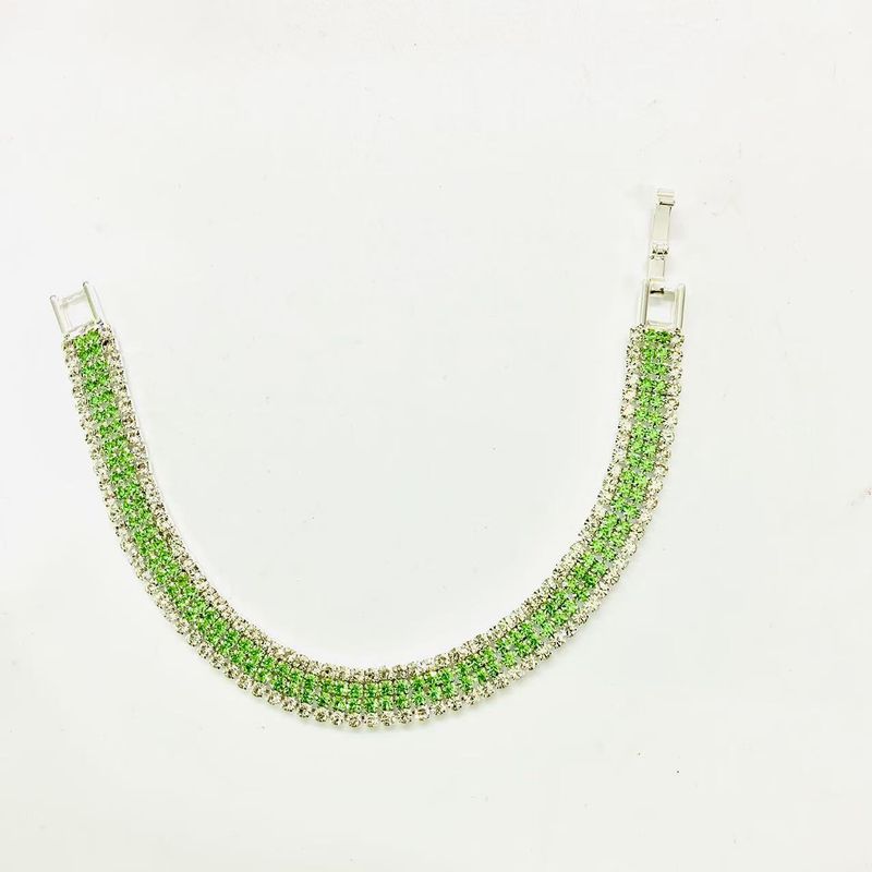 Pulsera de cristal romano de lujo de colores variados para mujer, cadena de garras de diamantes dorada, venta al por mayor._voghion.com