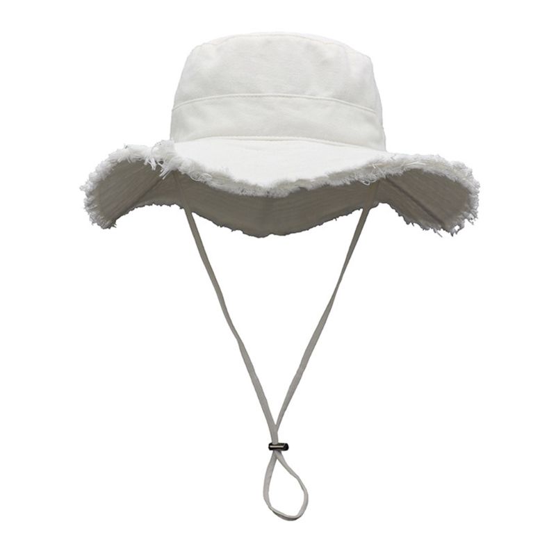 Modny Outdoor Women Wide Brim Fisherman Dustproof Camping Bucket Hat_voghion.com