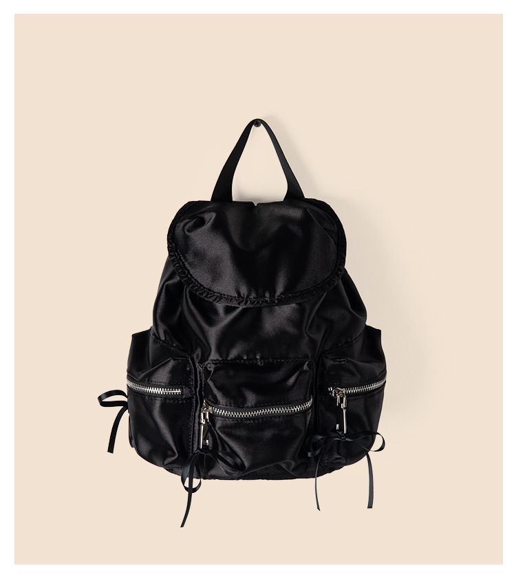 Bow shaped multi pocket PU autumn and winter Korean fashion, large capacity for women with high looks, student backpack_voghion.com