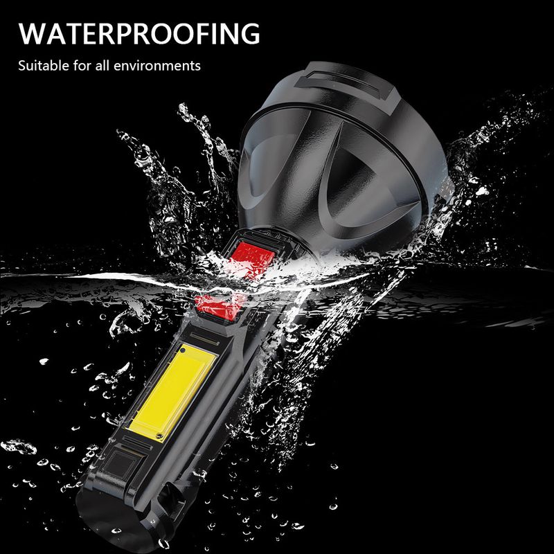 Wiederaufladbare, tragbare LED-COB-Seitenleuchte mit hoher Helligkeit, ideal für Camping und Angeln, mit großem Lichtkegel und Multifunktions-Taschenlampe_voghion.com