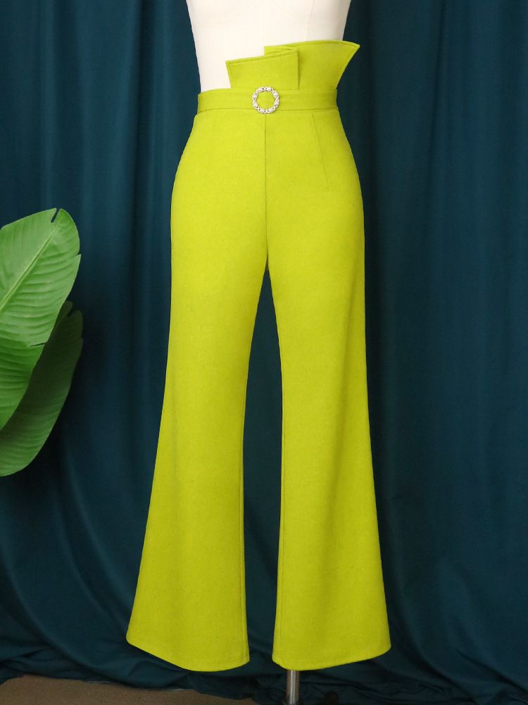 Plus size comfortable breathable casual pants large size asymmetric waist women's flared pants woman dress_voghion.com